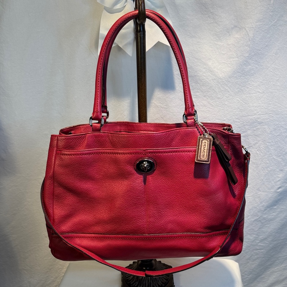 Coach Red Leather Shoulder Bag